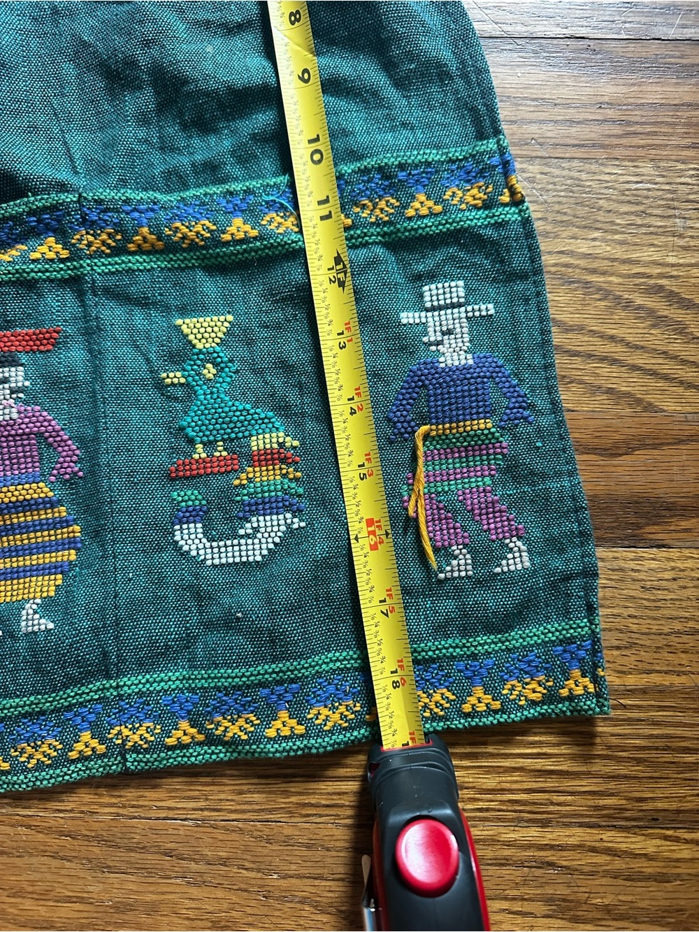 Handwoven Aztec Teal Embroidered Waist Apron Wrap - Unbranded - Picture 6 of 8